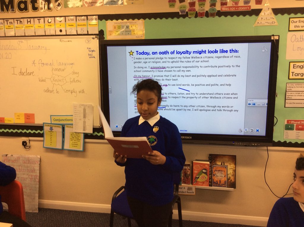 Year 6T writing the Anglo-Saxon oath